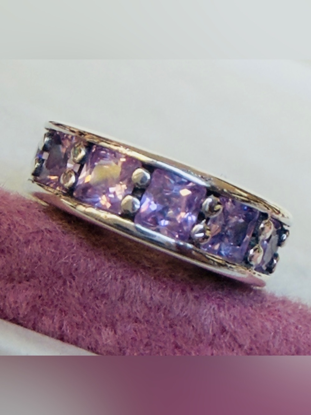 One Authentic Pandora Eternity Spacer with Pink Blush Crystal